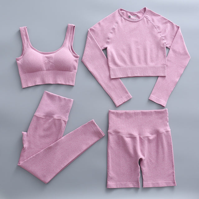 Seamless Woman Sportswear Yoga Sets Workout Sports Bra Gym Clothing High Waist Legging Fitness Women Tracksuit Athletic Outfits