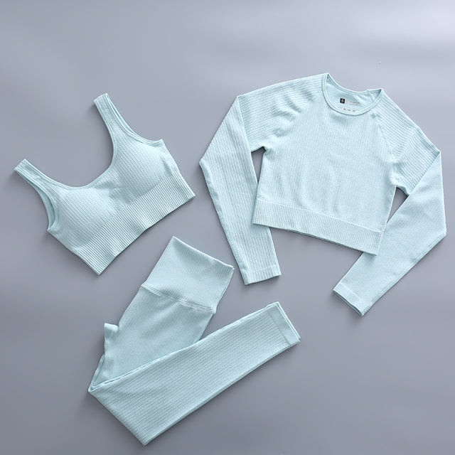 Seamless Woman Sportswear Yoga Sets Workout Sports Bra Gym Clothing High Waist Legging Fitness Women Tracksuit Athletic Outfits