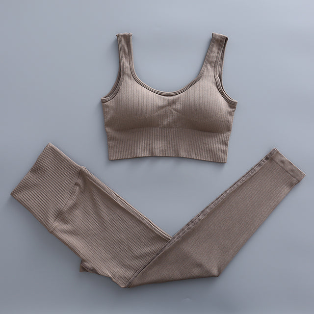 Seamless Woman Sportswear Yoga Sets Workout Sports Bra Gym Clothing High Waist Legging Fitness Women Tracksuit Athletic Outfits