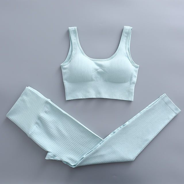 Seamless Woman Sportswear Yoga Sets Workout Sports Bra Gym Clothing High Waist Legging Fitness Women Tracksuit Athletic Outfits