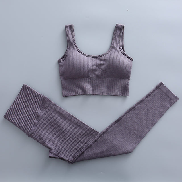 Seamless Woman Sportswear Yoga Sets Workout Sports Bra Gym Clothing High Waist Legging Fitness Women Tracksuit Athletic Outfits