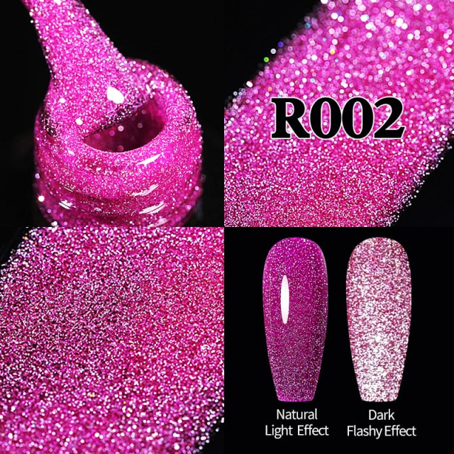 UR SUGAR 7.5ml Reflective Glitter Gel Shiny Rose Red Silver UV Gel Nail Polish Soak Off Colorful Gel Nail Art Decoration