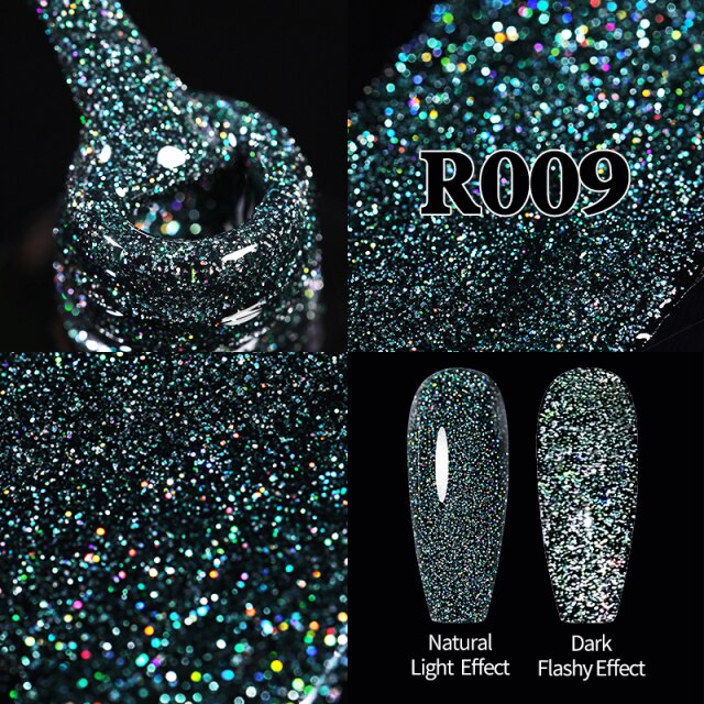 UR SUGAR 7.5ml Reflective Glitter Gel Shiny Rose Red Silver UV Gel Nail Polish Soak Off Colorful Gel Nail Art Decoration