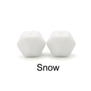 LOFCA10pcs 14mm Mini Hexagon silicone beads Baby Teether BPA Free DIY Necklace Pacifier Chain Baby Teething Care Infant