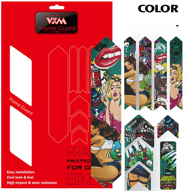 VXM 3D Mountain Bike Scratch-Resistant Protect Frame Protector Removeable Sticker Road Bicycle Paster Guard Cover For YT Capra
