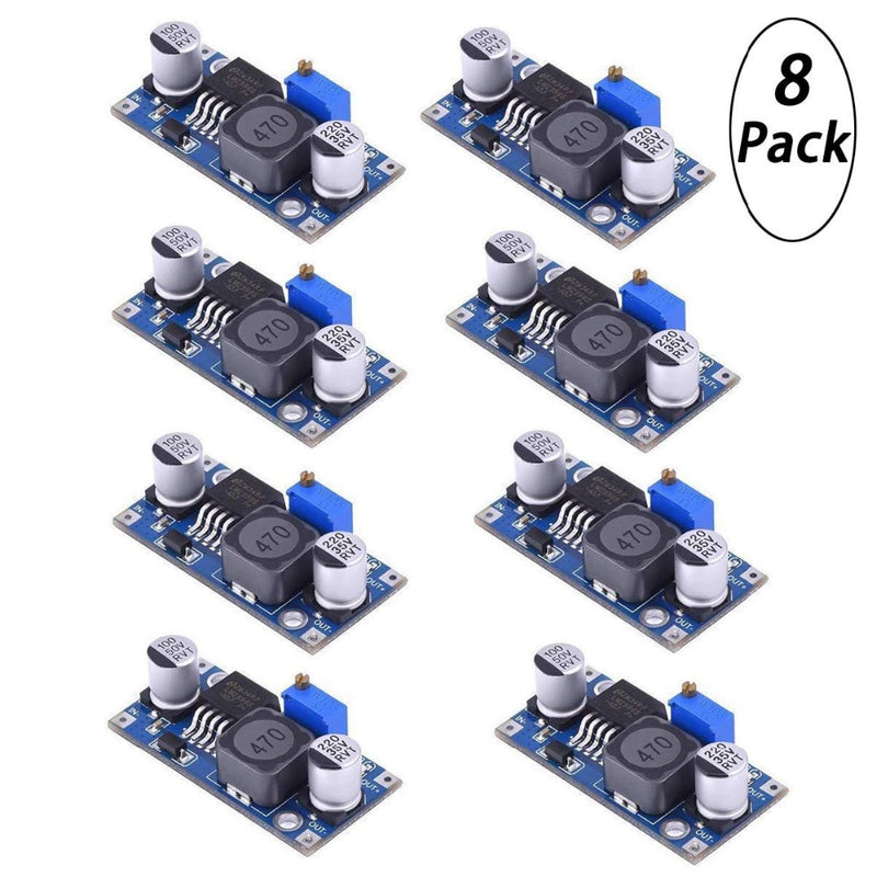 8 Pack LM2596 DC-DC Adjustable Buck Converter 3.0-40V to 1.5-35V Power Supply Step Down Module