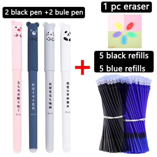 Kawaii Erasable pens Gel Pen cute gel pens school Writing Stationery for Notebook scholl supplies pen cute pens office