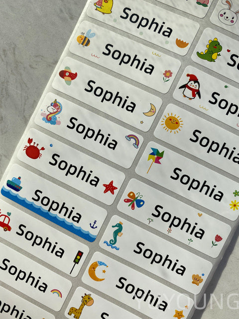 Name Stickers big size Customize Sticker Waterproof Personalized Label  School Stationery office cartoon dinosaur gift children