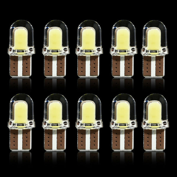 10pcs T10 194 168 W5W COB 4 SMD LED CANBUS Silica Bright White Car Interior Clearance License Light Bulbs Car Lights Universal