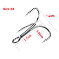 Fishing Hook 20/60/80pcs 2/4/6/8/10# High Carbon Steel Treble Hooks Fishing Tackle Tool Round Bend Fish Hook for Bass Carp