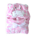 Lovely fleece baby bath towel cute animal shape kid hooded baby towel bathrobe cloak baby receiving blanket  neonatal hold to be