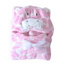 Lovely fleece baby bath towel cute animal shape kid hooded baby towel bathrobe cloak baby receiving blanket  neonatal hold to be