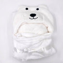Lovely fleece baby bath towel cute animal shape kid hooded baby towel bathrobe cloak baby receiving blanket  neonatal hold to be
