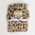 Lovely fleece baby bath towel cute animal shape kid hooded baby towel bathrobe cloak baby receiving blanket  neonatal hold to be