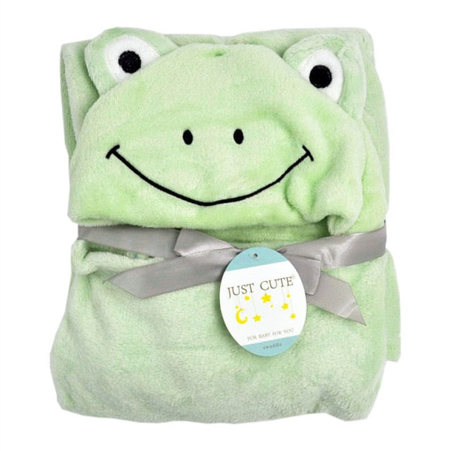 Lovely fleece baby bath towel cute animal shape kid hooded baby towel bathrobe cloak baby receiving blanket  neonatal hold to be