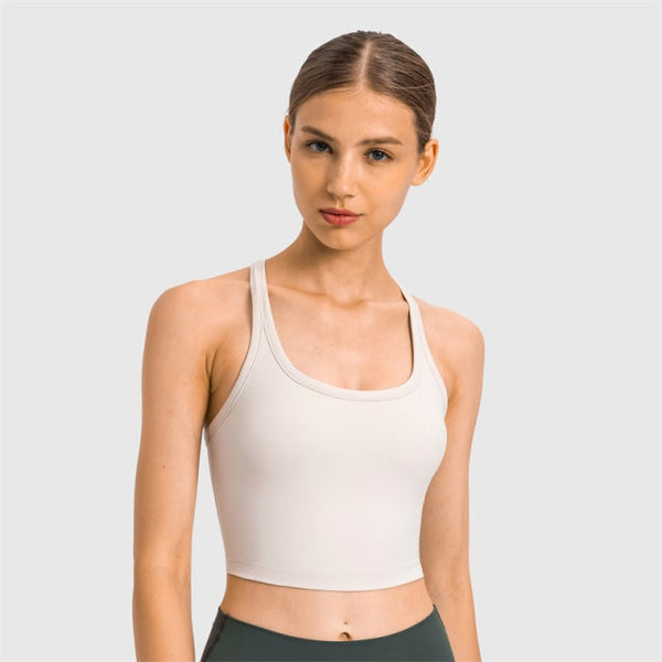 Nepoagym MOTION Women Padded Sports Bra Buttery Soft Racerback Crop Tank Top Medium Support for Workout Fitness Running Yoga