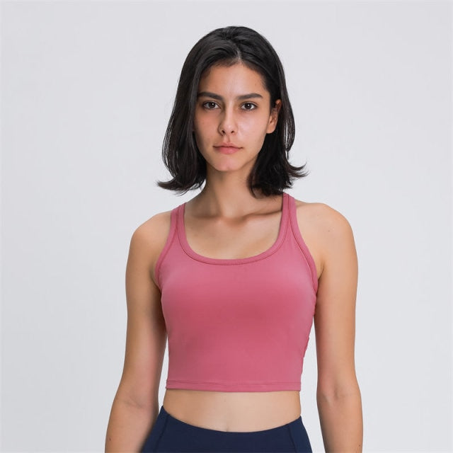 Nepoagym MOTION Women Padded Sports Bra Buttery Soft Racerback Crop Tank Top Medium Support for Workout Fitness Running Yoga