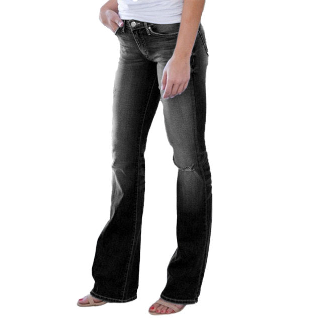 Skinny Flared Jeans Women's Fashion Denim  Pants Bootcut Bell Bottoms Stretch Trousers Women Jeans Woman Jeans Low Rise Jeans