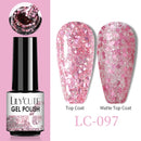 LILYCUTE No Wipe Top Base Gel Esmalte Semi Permanente Bright Color Gel UV Gel Nail Art For Manicure Gel Nail Polish Varnishes