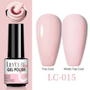 LILYCUTE No Wipe Top Base Gel Esmalte Semi Permanente Bright Color Gel UV Gel Nail Art For Manicure Gel Nail Polish Varnishes