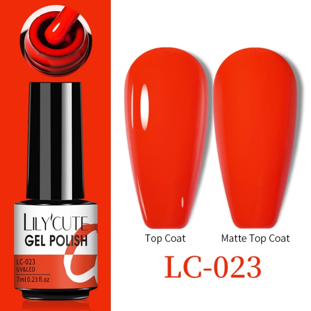 LILYCUTE No Wipe Top Base Gel Esmalte Semi Permanente Bright Color Gel UV Gel Nail Art For Manicure Gel Nail Polish Varnishes
