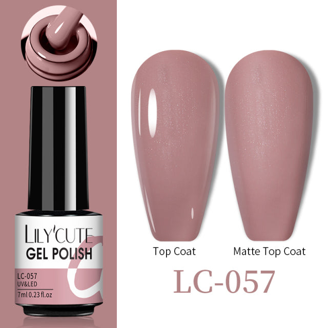 LILYCUTE No Wipe Top Base Gel Esmalte Semi Permanente Bright Color Gel UV Gel Nail Art For Manicure Gel Nail Polish Varnishes