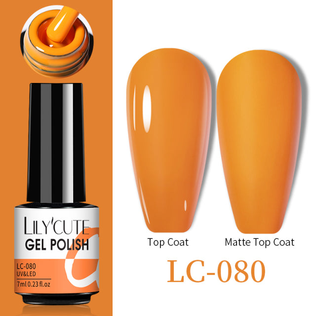 LILYCUTE No Wipe Top Base Gel Esmalte Semi Permanente Bright Color Gel UV Gel Nail Art For Manicure Gel Nail Polish Varnishes