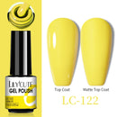 LILYCUTE No Wipe Top Base Gel Esmalte Semi Permanente Bright Color Gel UV Gel Nail Art For Manicure Gel Nail Polish Varnishes