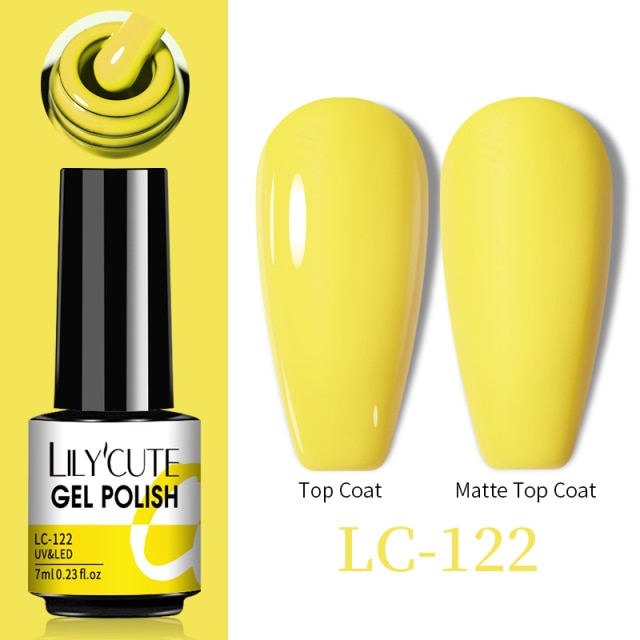 LILYCUTE No Wipe Top Base Gel Esmalte Semi Permanente Bright Color Gel UV Gel Nail Art For Manicure Gel Nail Polish Varnishes
