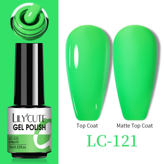 LILYCUTE No Wipe Top Base Gel Esmalte Semi Permanente Bright Color Gel UV Gel Nail Art For Manicure Gel Nail Polish Varnishes