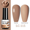 LILYCUTE No Wipe Top Base Gel Esmalte Semi Permanente Bright Color Gel UV Gel Nail Art For Manicure Gel Nail Polish Varnishes