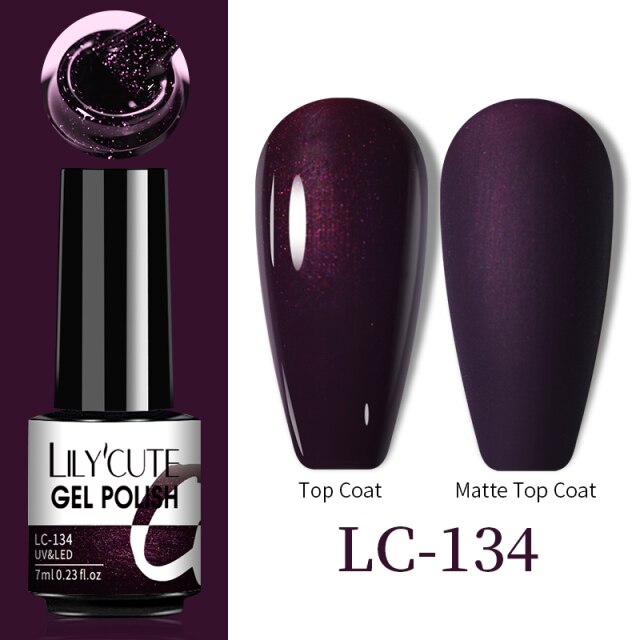 LILYCUTE No Wipe Top Base Gel Esmalte Semi Permanente Bright Color Gel UV Gel Nail Art For Manicure Gel Nail Polish Varnishes