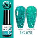 LILYCUTE No Wipe Top Base Gel Esmalte Semi Permanente Bright Color Gel UV Gel Nail Art For Manicure Gel Nail Polish Varnishes