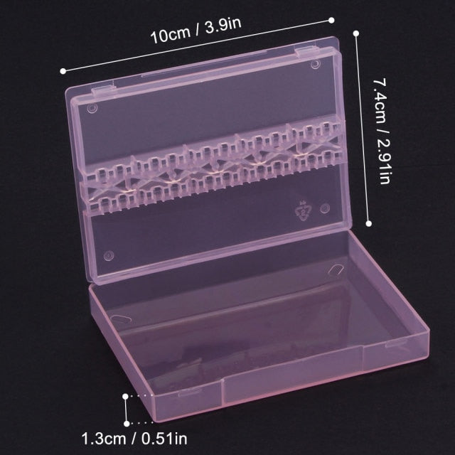 10/14/20/48 Holes Nail Drill Bits Holder Empty Storage Box Manicure Milling Container Cuticle Accessories Acrylic Cover Tools