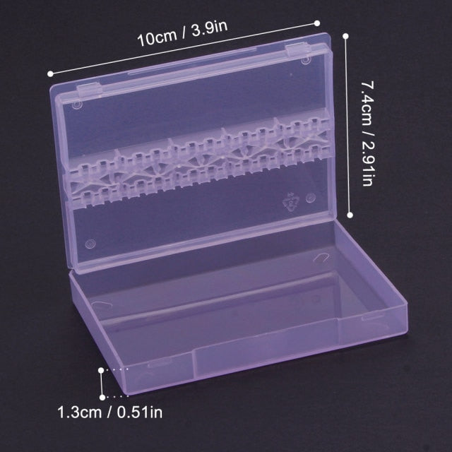 10/14/20/48 Holes Nail Drill Bits Holder Empty Storage Box Manicure Milling Container Cuticle Accessories Acrylic Cover Tools