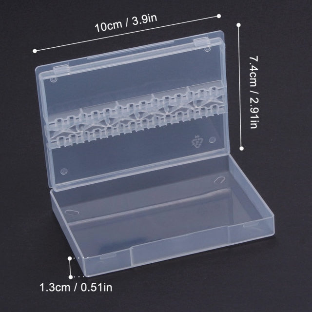 10/14/20/48 Holes Nail Drill Bits Holder Empty Storage Box Manicure Milling Container Cuticle Accessories Acrylic Cover Tools