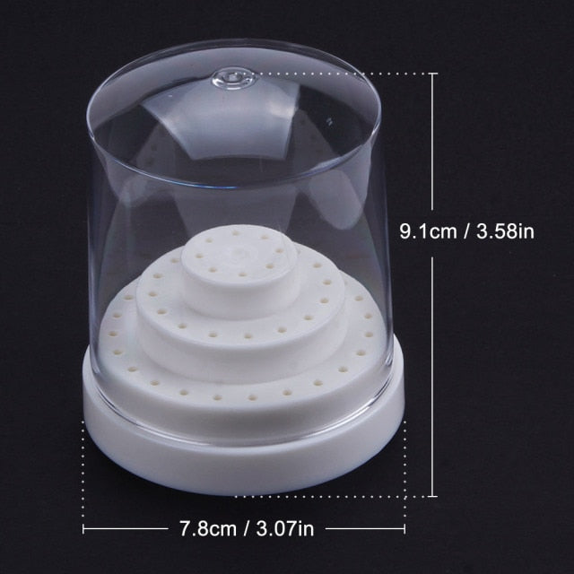 10/14/20/48 Holes Nail Drill Bits Holder Empty Storage Box Manicure Milling Container Cuticle Accessories Acrylic Cover Tools