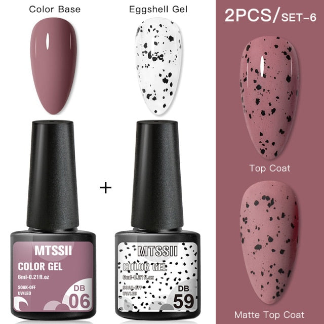 Mtssii Gel Nail Polish Quail Egg Effect Varnishes For Nails Art Eggshell Hybrid Design Base And Top Coat For Gel Polish 6ml