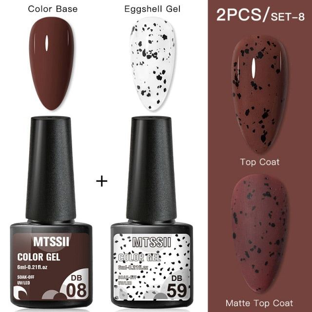 Mtssii Gel Nail Polish Quail Egg Effect Varnishes For Nails Art Eggshell Hybrid Design Base And Top Coat For Gel Polish 6ml
