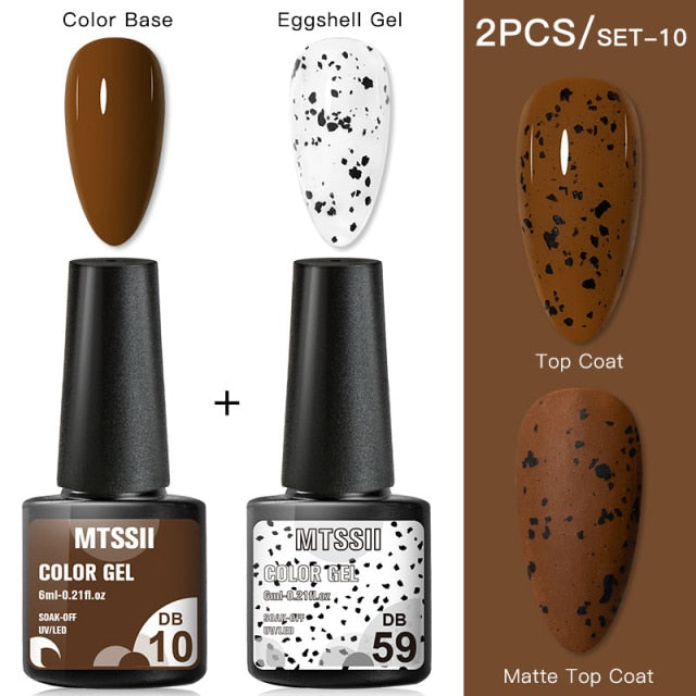 Mtssii Gel Nail Polish Quail Egg Effect Varnishes For Nails Art Eggshell Hybrid Design Base And Top Coat For Gel Polish 6ml