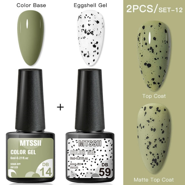 Mtssii Gel Nail Polish Quail Egg Effect Varnishes For Nails Art Eggshell Hybrid Design Base And Top Coat For Gel Polish 6ml
