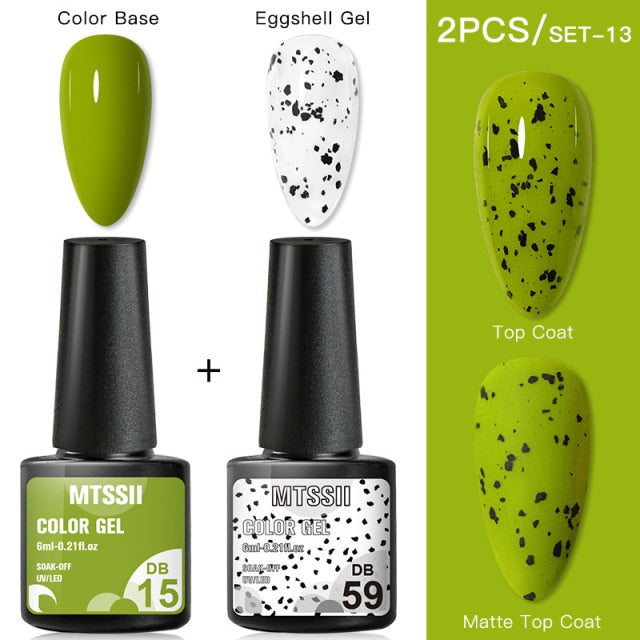 Mtssii Gel Nail Polish Quail Egg Effect Varnishes For Nails Art Eggshell Hybrid Design Base And Top Coat For Gel Polish 6ml