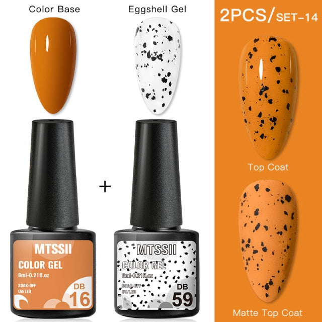 Mtssii Gel Nail Polish Quail Egg Effect Varnishes For Nails Art Eggshell Hybrid Design Base And Top Coat For Gel Polish 6ml