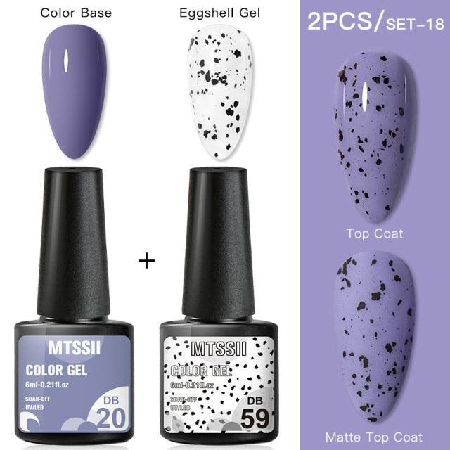 Mtssii Gel Nail Polish Quail Egg Effect Varnishes For Nails Art Eggshell Hybrid Design Base And Top Coat For Gel Polish 6ml