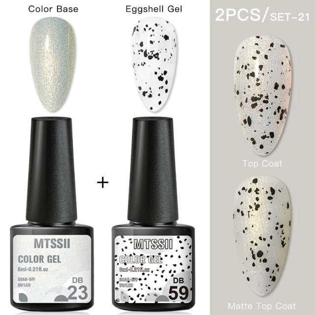 Mtssii Gel Nail Polish Quail Egg Effect Varnishes For Nails Art Eggshell Hybrid Design Base And Top Coat For Gel Polish 6ml