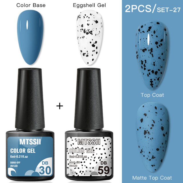 Mtssii Gel Nail Polish Quail Egg Effect Varnishes For Nails Art Eggshell Hybrid Design Base And Top Coat For Gel Polish 6ml
