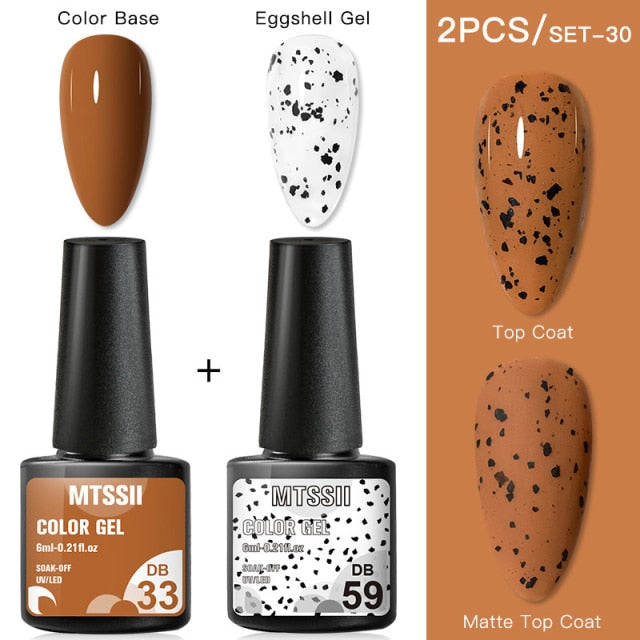 Mtssii Gel Nail Polish Quail Egg Effect Varnishes For Nails Art Eggshell Hybrid Design Base And Top Coat For Gel Polish 6ml