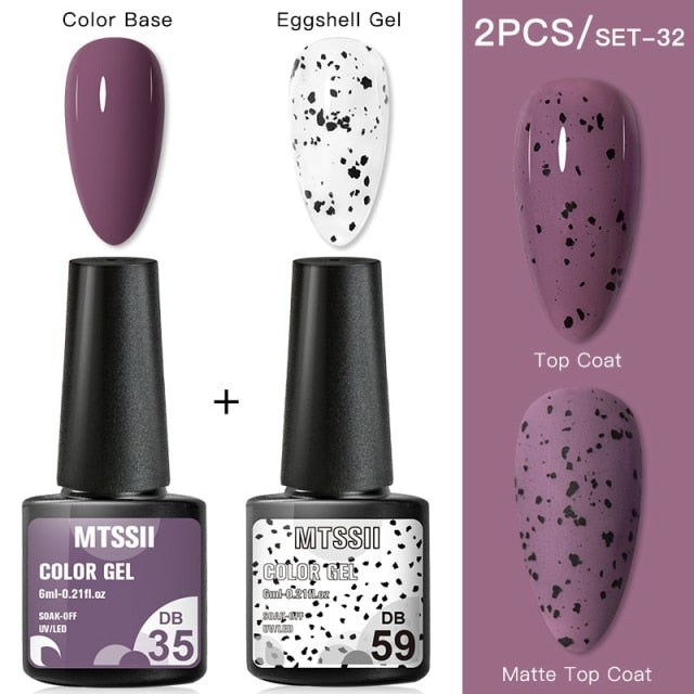 Mtssii Gel Nail Polish Quail Egg Effect Varnishes For Nails Art Eggshell Hybrid Design Base And Top Coat For Gel Polish 6ml