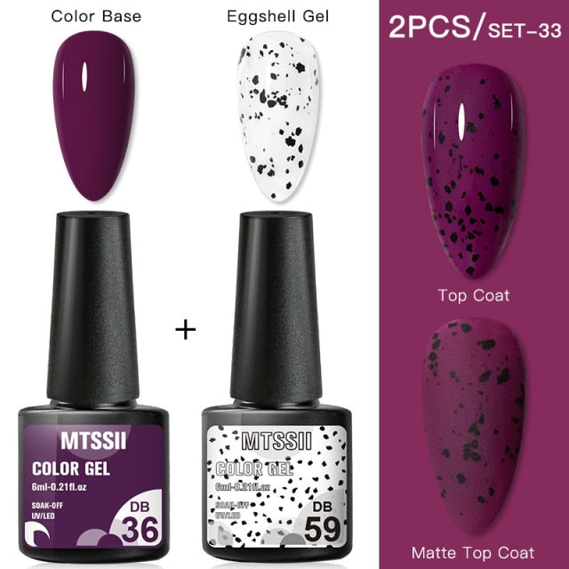 Mtssii Gel Nail Polish Quail Egg Effect Varnishes For Nails Art Eggshell Hybrid Design Base And Top Coat For Gel Polish 6ml