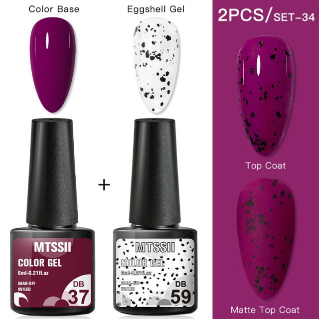 Mtssii Gel Nail Polish Quail Egg Effect Varnishes For Nails Art Eggshell Hybrid Design Base And Top Coat For Gel Polish 6ml